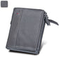 Men's Crazy Horse Cowhide Swiping Short Double Men's Wallets