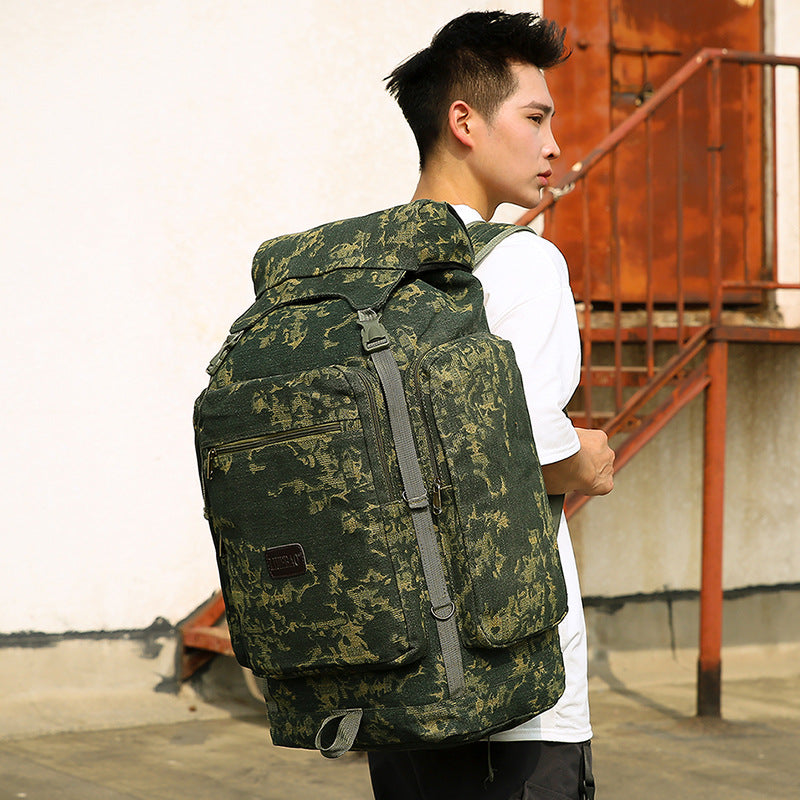 Men's Canvas Exercise Large Capacity Hiking Backpacks