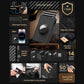 Men's Oil Wax Three Fold Swiping Automatic Men's Wallets