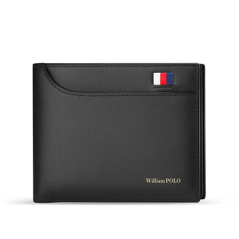 Carteras de hombre sencillas de cuero genuino Paul Short Emperor para hombre