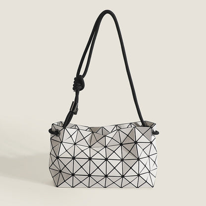 Women's High Quality Rhombus Geometric Underarm Drawstring Bags