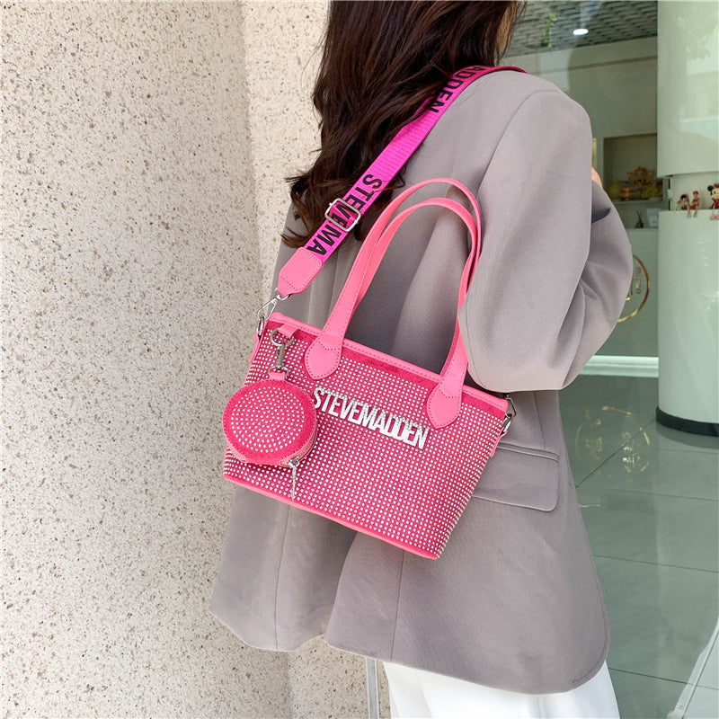 Fashion Simple Popular Rhinestone Letters High Crossbody Bags