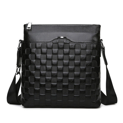 Men's Layer Cowhide Leather Trendy Vertical Korean Men's Shoulder Bags