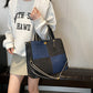 Women's Color Matching Canvas Large Capacity Fashionable Shoulder Bags