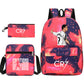 Football Luo Peripheral Printed Three-piece Set Backpacks