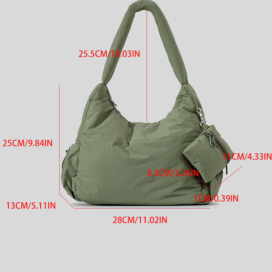 Women's Large Capacity Sponge Soft Trendy Down Shoulder Bags