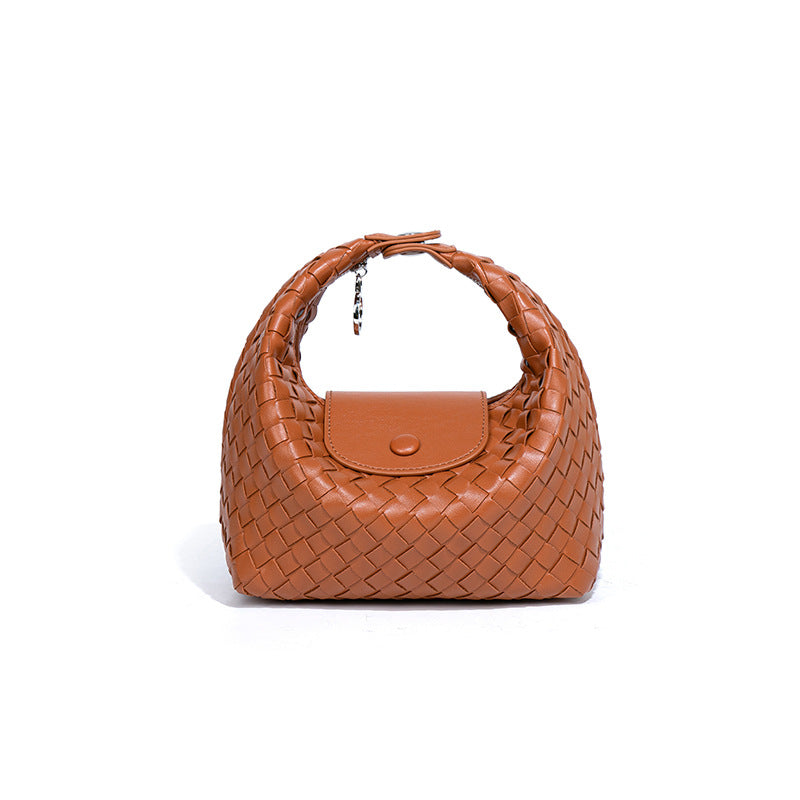 Women's Dragon Inlaid Woven Portable Selenodont Dumpling Armpit Bags