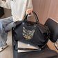 Women's Oversized Portable Cartoon Cat Head Korean Travel Bags
