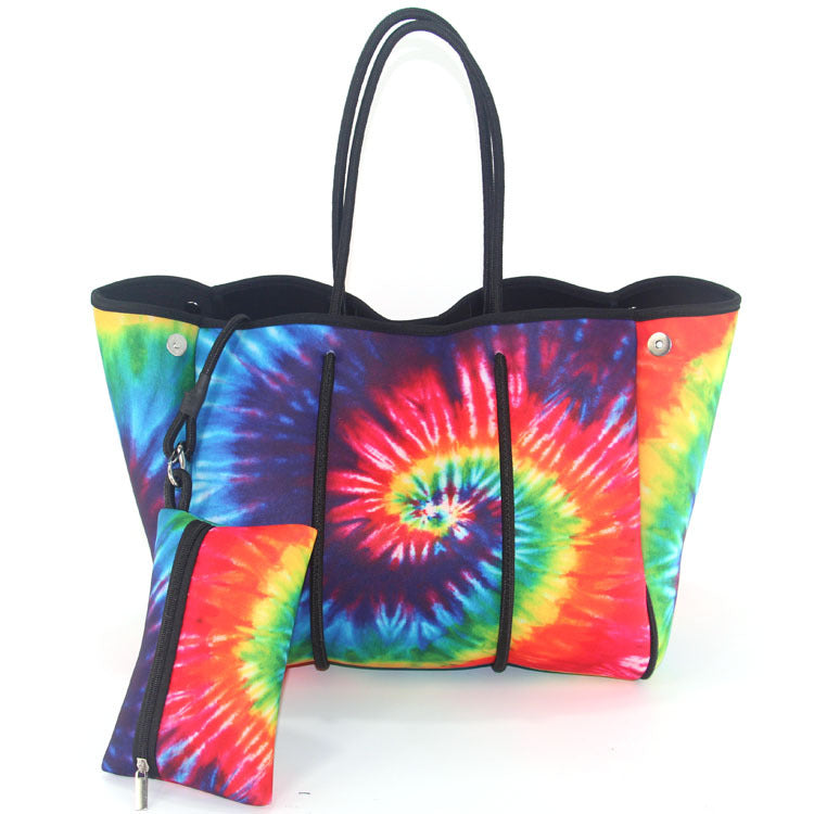 Leopard Print Printed Black Portable Beach Shoulder Bags