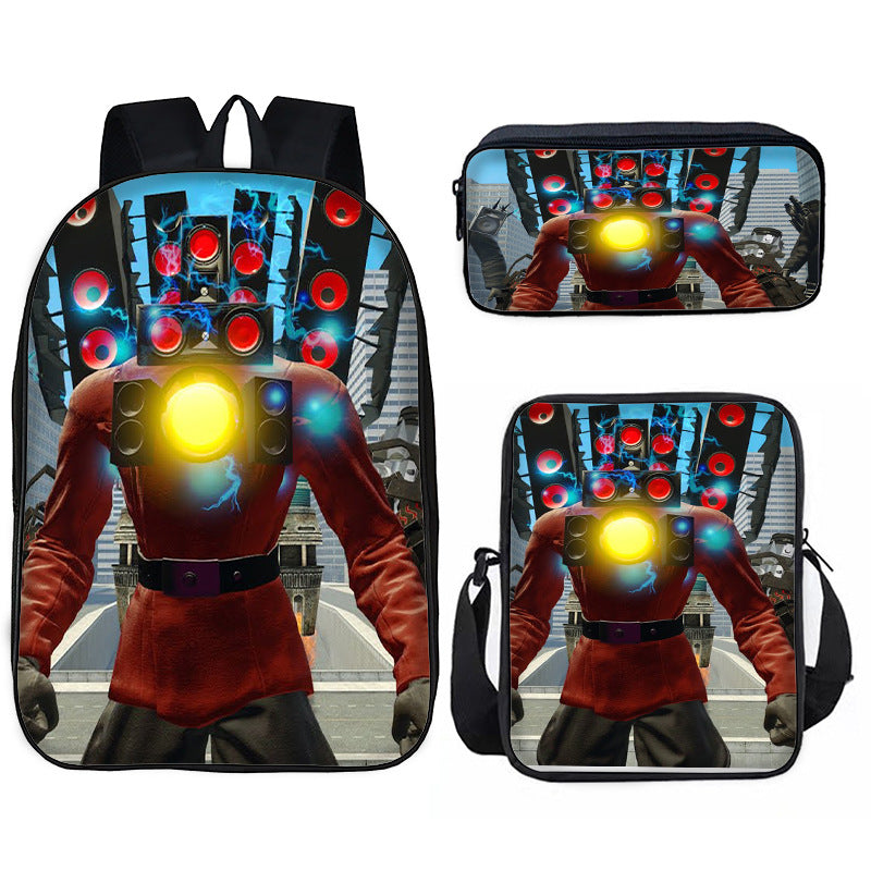 Toilet Primary Secondary Monitor Three-piece Set Elementary School Students' Schoolbags