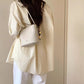 Women's South Style Owner Pearl Woolen Beige Crossbody Bags