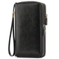 Women's Layer Cowhide Double Zip Clutch Trendy Ladies Wallets