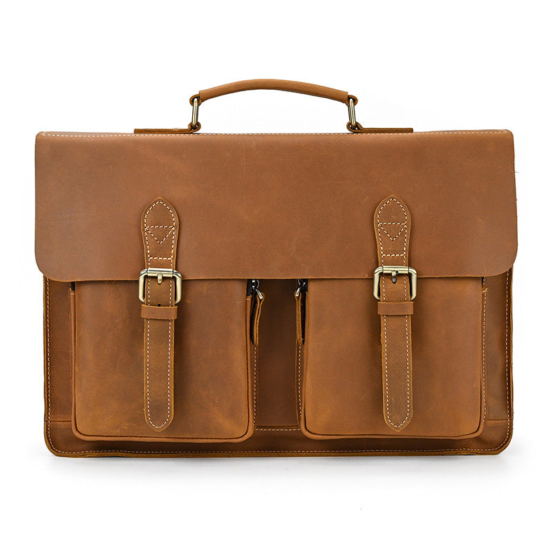 Men's Leather Vintage Crazy Horse Commuter Computer Men's Briefcases