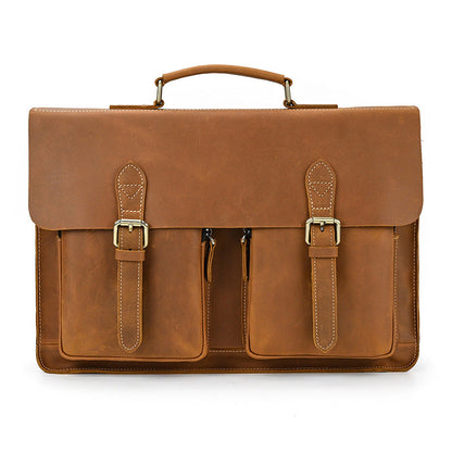 Men's Leather Vintage Crazy Horse Commuter Computer Men's Briefcases