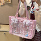 Two-dimensional Fashion Satin Bow Transparent Badge Shoulder Bags