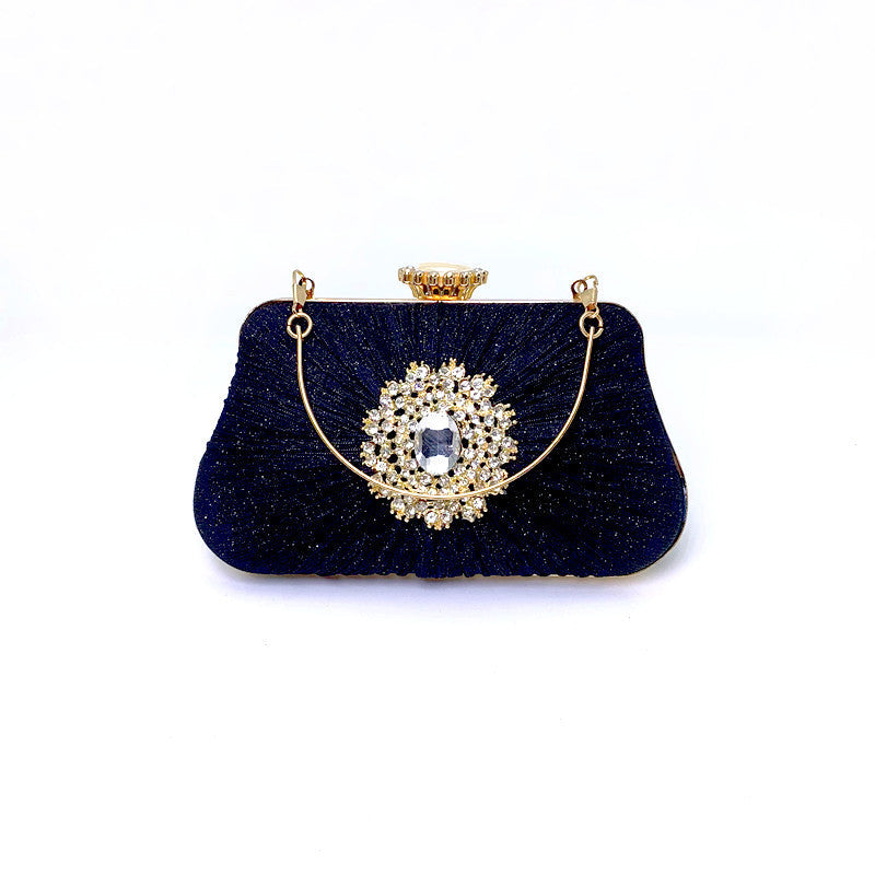 Women's Fashion Dinner Pleated Diamond Rhinestone Banquet Wedding Evening Bags