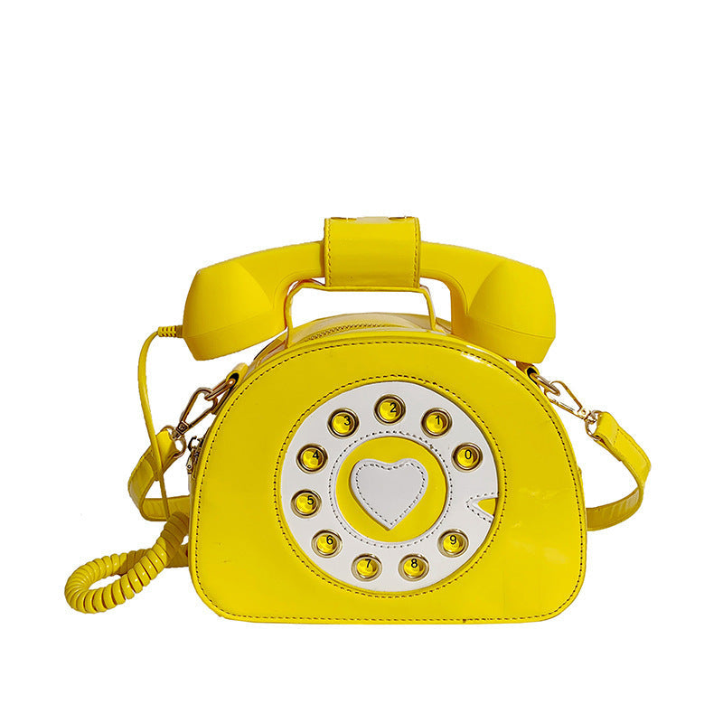 Colorful Personalized Creative Telephone Funny Patent Handbags