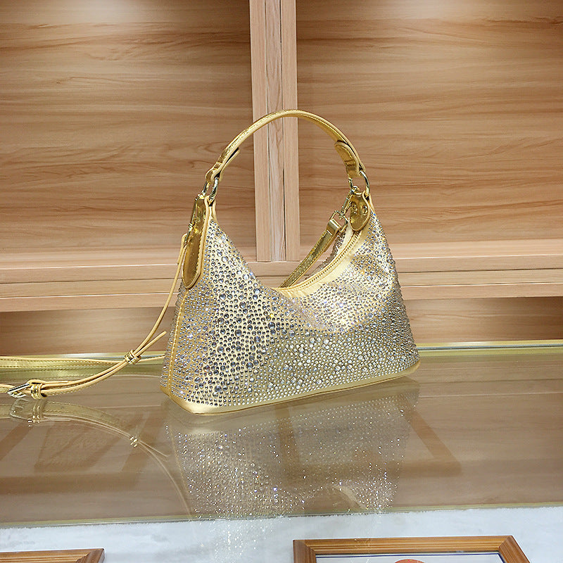 Women's High Sense Delicate Rhinestone Dinner Large Handbags