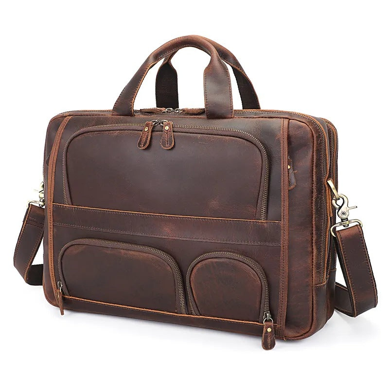 Men's Retro Leather Source Large Capacity Computer Men's Briefcases