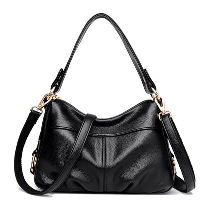 Women's Soft Leather Lightweight Large Capacity Mother's Shoulder Bags