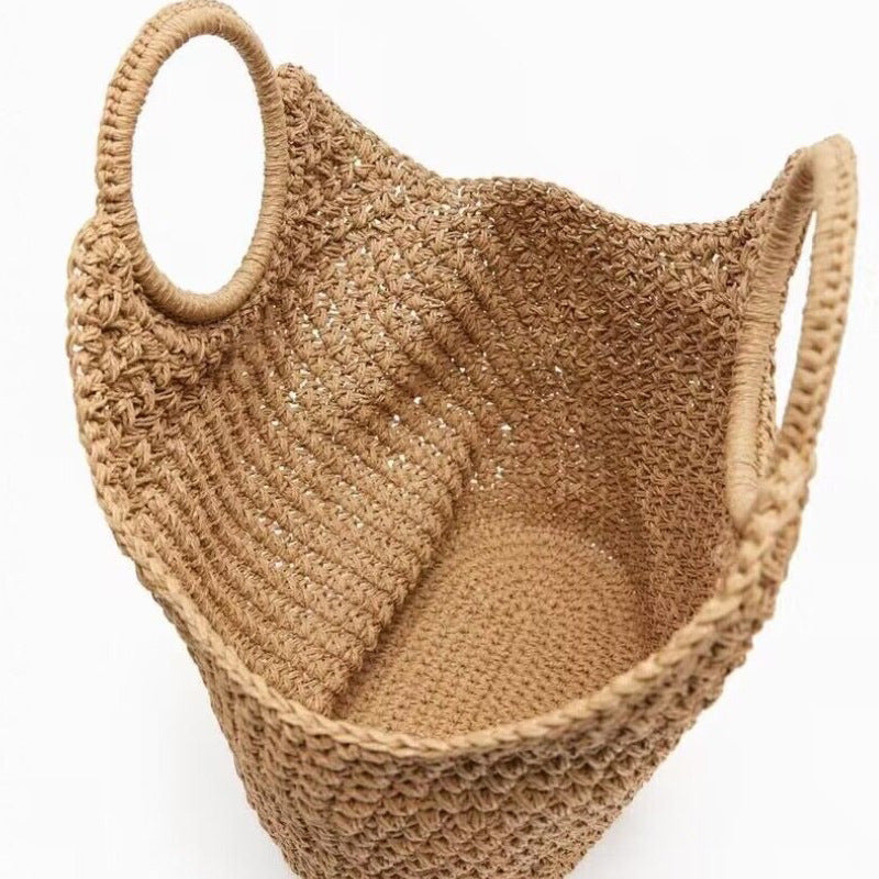 Women's Handmade Straw Large Capacity Woven Vacation Handbags