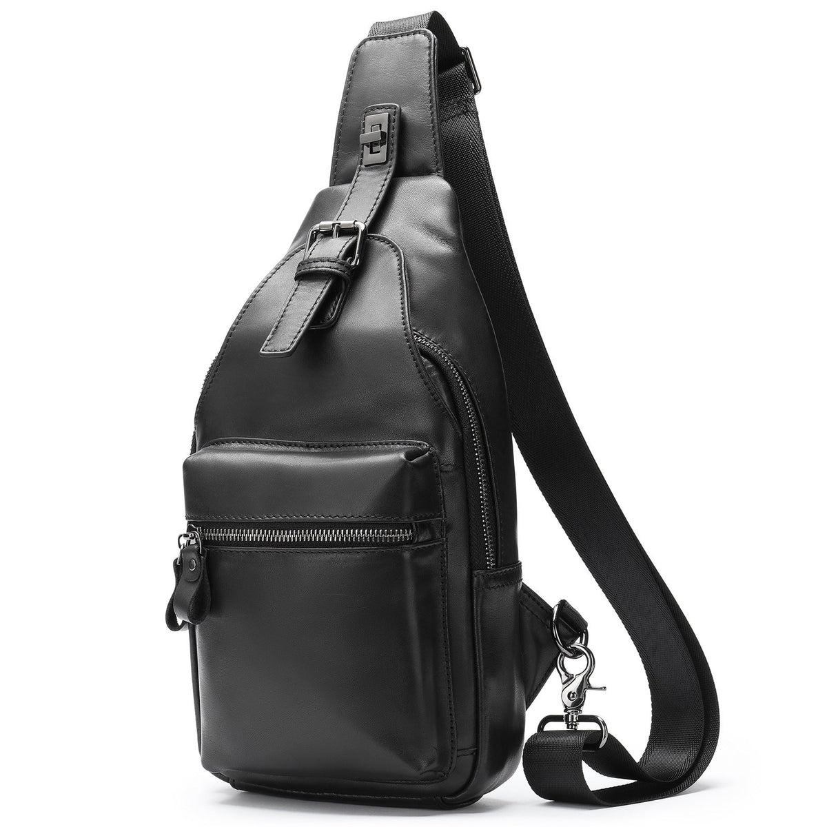 Men's Leather First Layer Trendy Large Capacity Men's Chest Bags