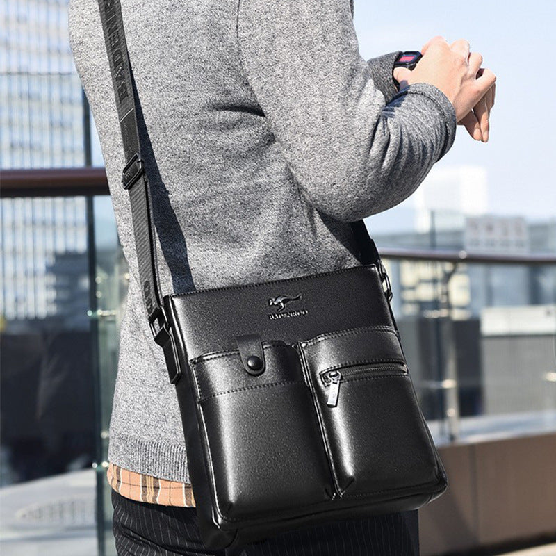 Men's Leather Hanging Large Capacity Commuter Bags