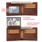 First Layer Cowhide Metal Chain Simple Short Men's Wallets