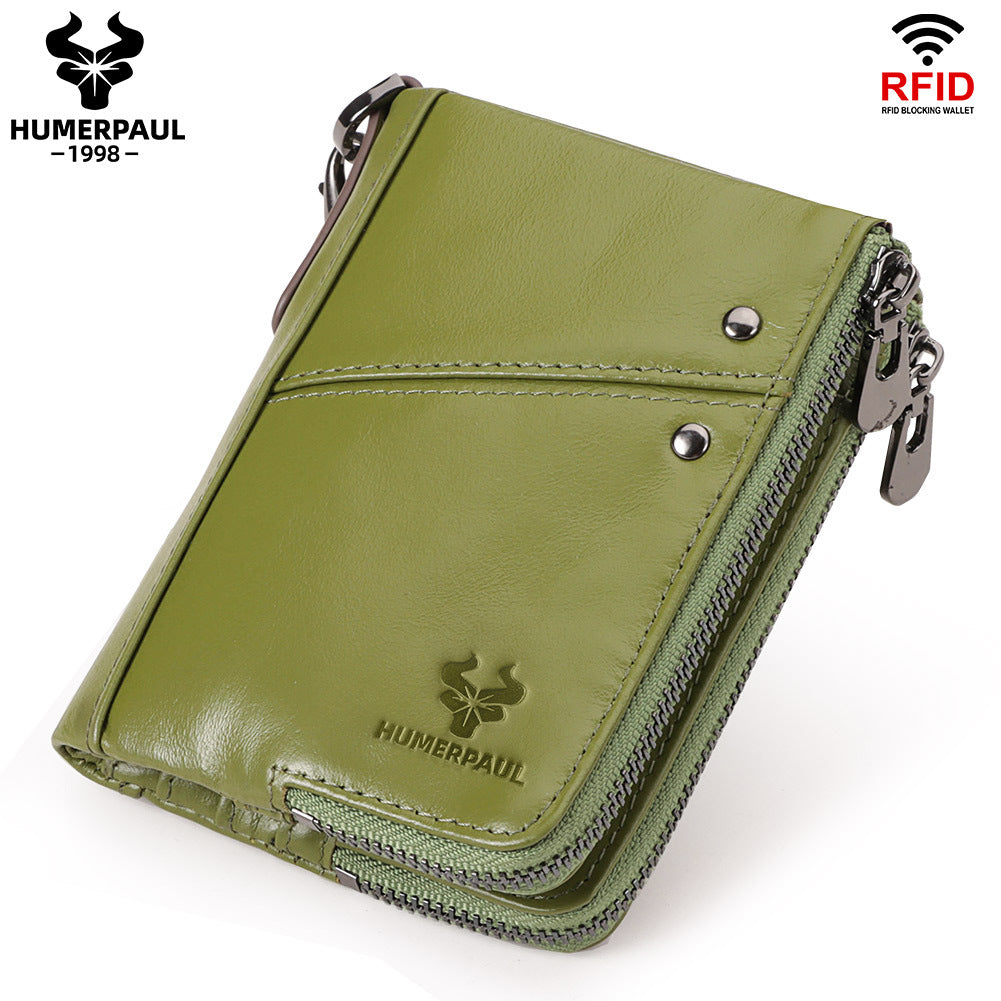 Multicolor Short Double Zipper Vertical Fashion Purses