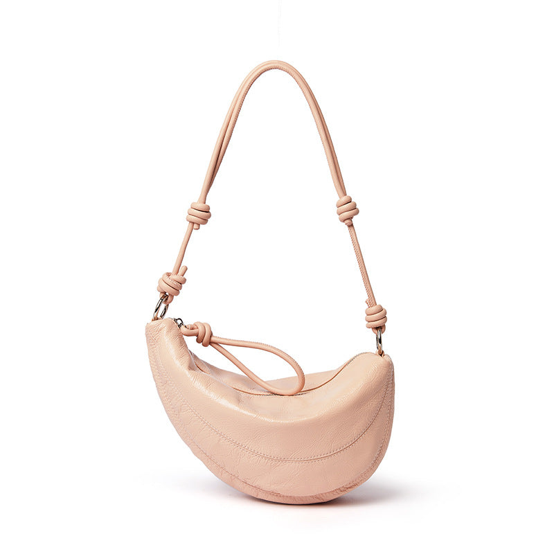 Women's Genuine Leather First Layer Oil Wax Cowhide Saddle Shoulder Bags