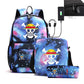 Women's & Men's & Cartoon One Piece Password Pencil Middle School Students' Schoolbags