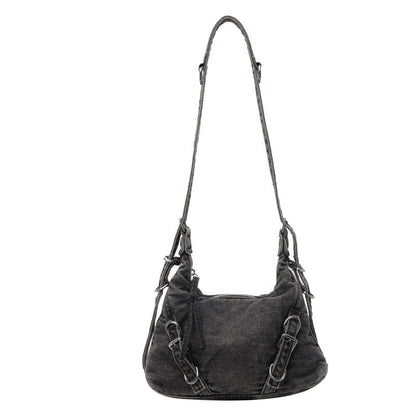 Korean Style Large Capacity Denim Underarm Crossbody Bags