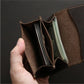 Men's Retro First Layer Cowhide Short Green Bags