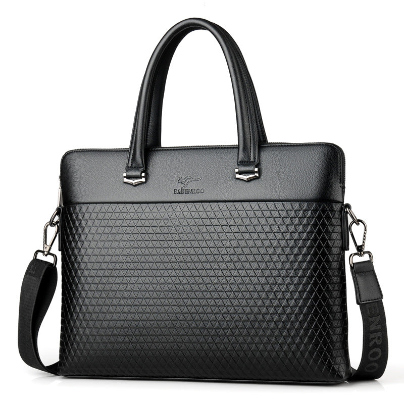Men's Plaid Printed Horizontal Leisure Computer File Men's Handbags