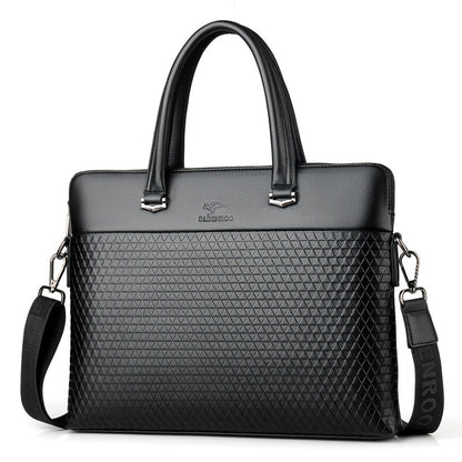Men's Plaid Printed Horizontal Leisure Computer File Men's Handbags