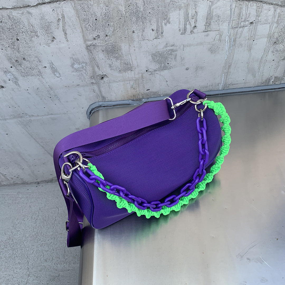 Macaron Female Fashion Grid Chain Large Shoulder Bags