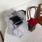 Portable Drawstring Design Sweet Lotus Leaf Crossbody Bags