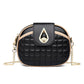 Women's Chain Round Versatile Plaid Textured Shoulder Bags