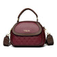 Women's Soft Leather Embossed Simple Round Large Crossbody Bags