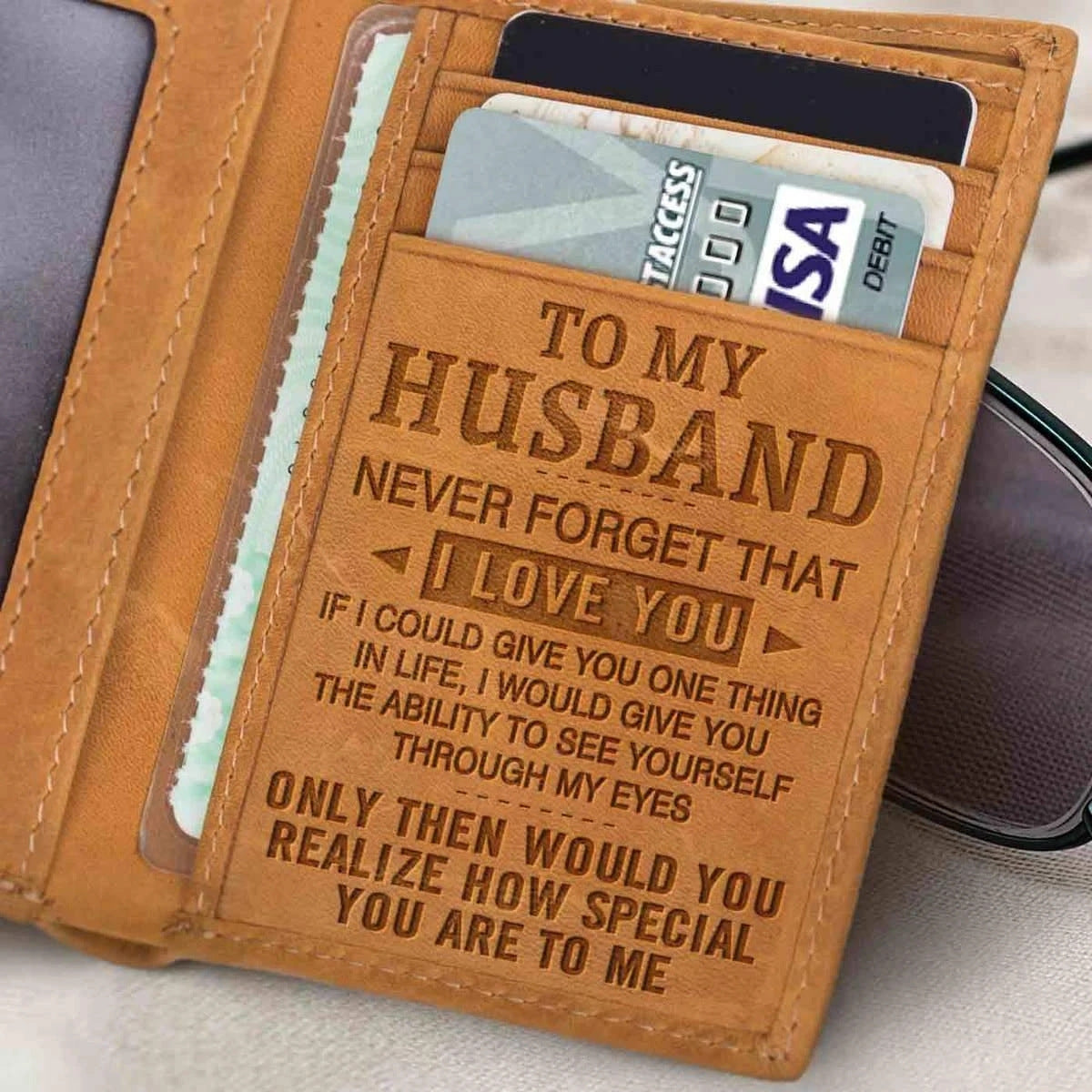 Men's For Husband Three-fold Crazy Horse Leather Men's Wallets
