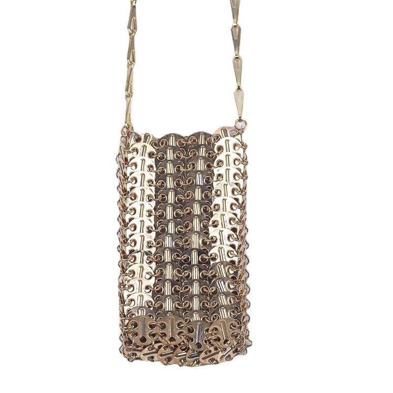 Women's Gold Sequins Handmade Fashion Mobile Niche Crossbody Bags
