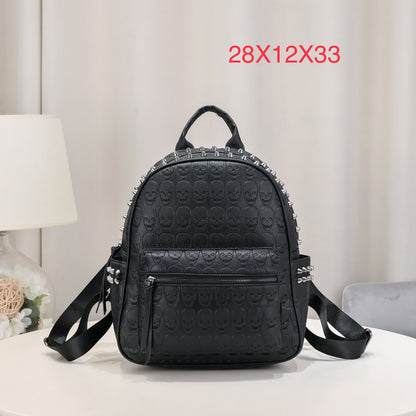 Large Capacity Unisex Trendy Skull Rivet Bags