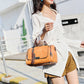 Women's Fashion Soft Leather Boston Pillow Simple Crossbody Bags