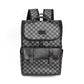 Men's Chessboard Grid High Quality Leather Large Backpacks