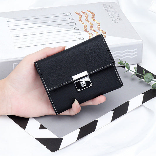 Women's Pure Top Layer Cowhide Short Fashion Ladies Wallets