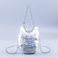 Women's Shiny Metal Scale Sequin Hand-woven Banquet Crossbody Bags
