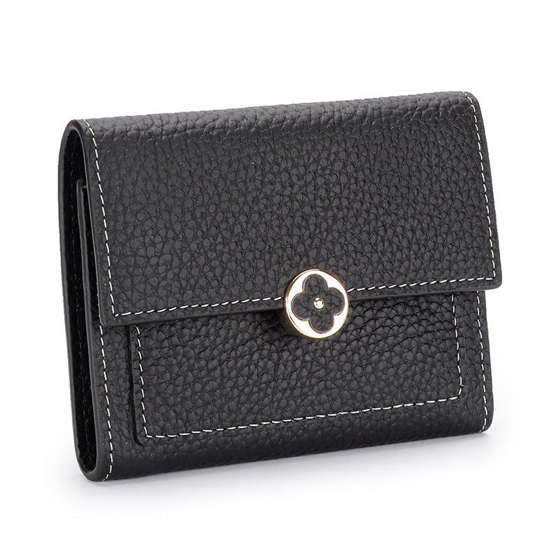 Women's Leather Short Soft Cowhide Pure Ladies Wallets