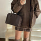 Women's First Layer Cowhide Leather Feather Retro Handbags