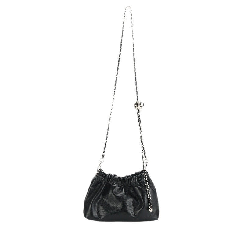 Women's Leather Folds Cloud Fashionable First Layer Shoulder Bags