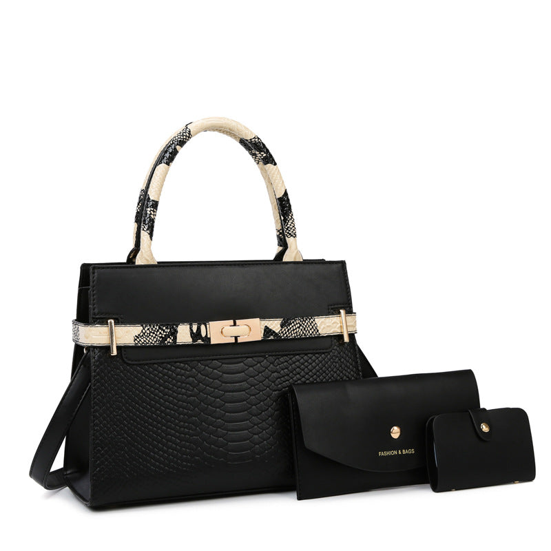 Women's Crocodile Pattern Temperament Large Capacity Combination Mother Handbags